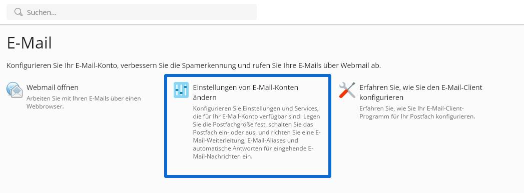 E-Mail-Passwort als Benutzer ändern - E-Mail-Einstellungen