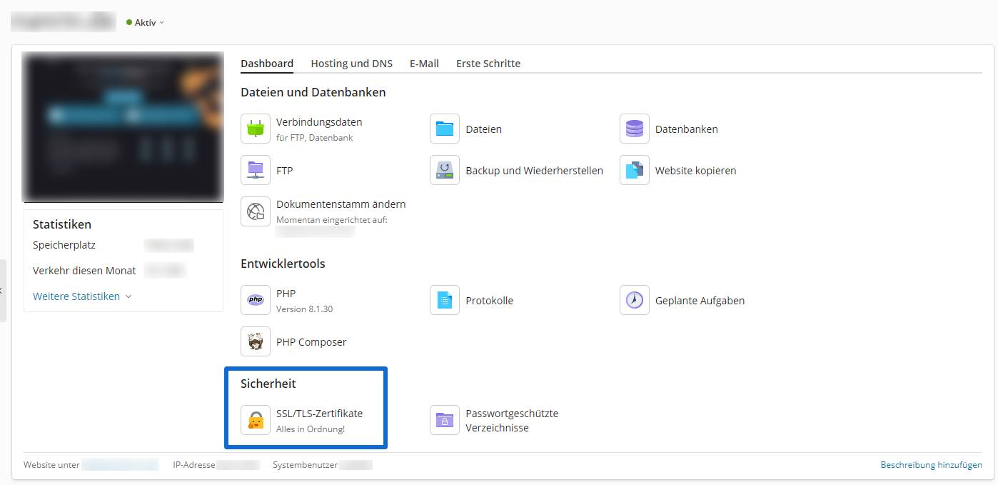 Plesk Obsidian 18 Let's Encrypt